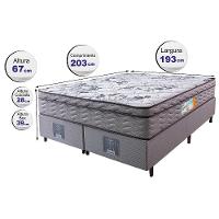 Cama Box King Colchão Ortopédico + Box 193x203x67 One Face Espuma D45 Cinza - 6