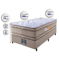 Cama Box Solteiro Colchão Ortopédico + Box 88x188x71 Double Face Espuma D33 Dourado - 6