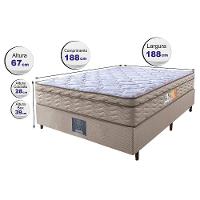 Cama Box Casal Colchão Ortopédico + Box 138x188x67 One Face Espuma D33 Dourado - 10