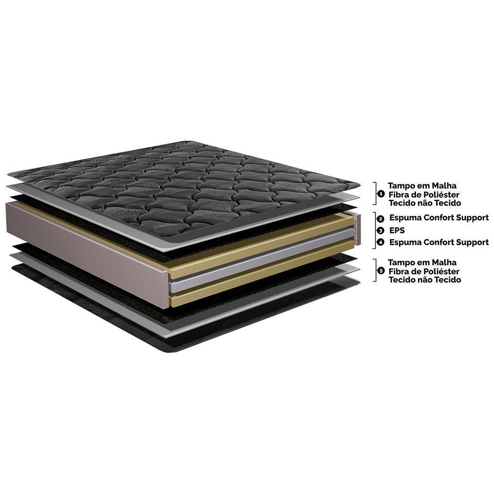 Colchão King Ortopédico Black 193x203x28 One Face Espuma D33 Preto - 2