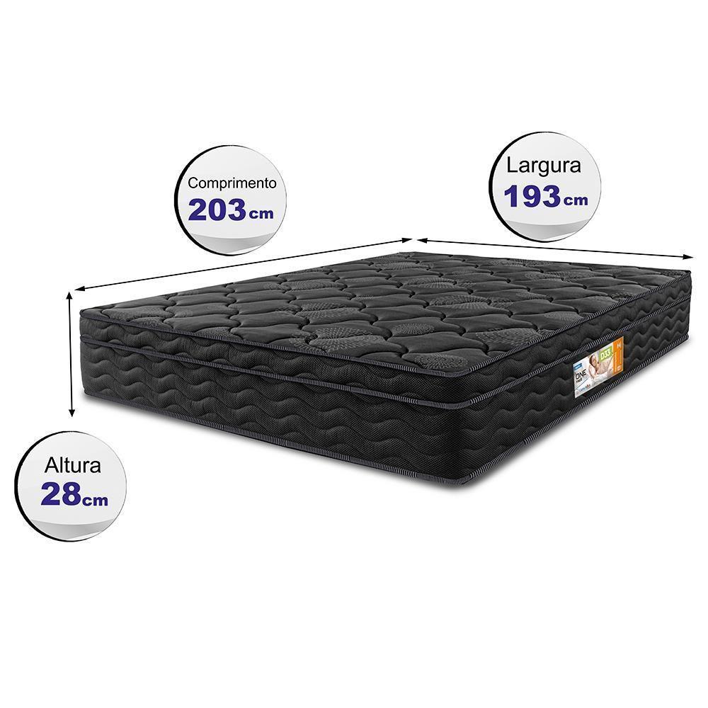 Colchão King Ortopédico Black 193x203x28 One Face Espuma D33 Preto - 7