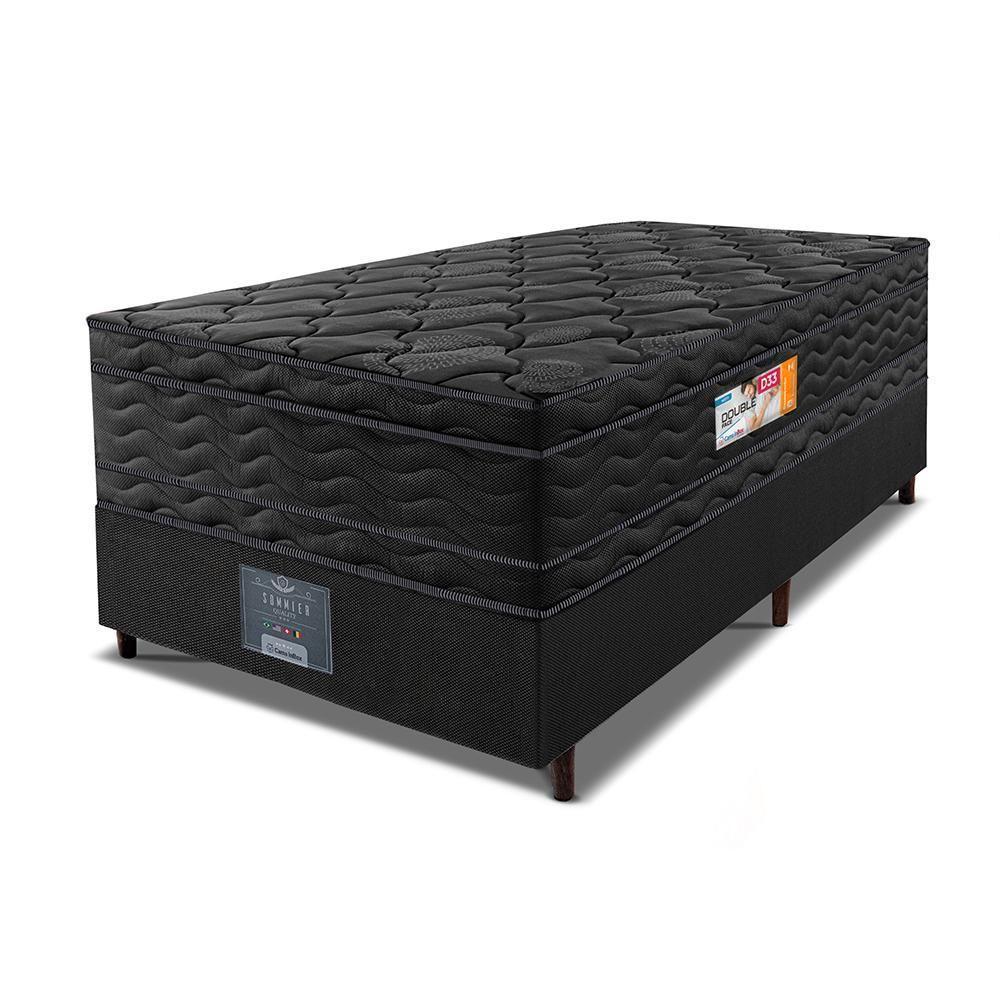 Cama Box Solteiro Colchão Ortopédico Black + Box 88x188x71 Double Face Espuma D33 Preto - 3