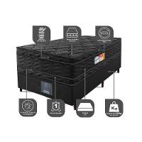 Cama Box Solteiro Colchão Ortopédico Black + Box 88x188x71 Double Face Espuma D33 Preto - 5