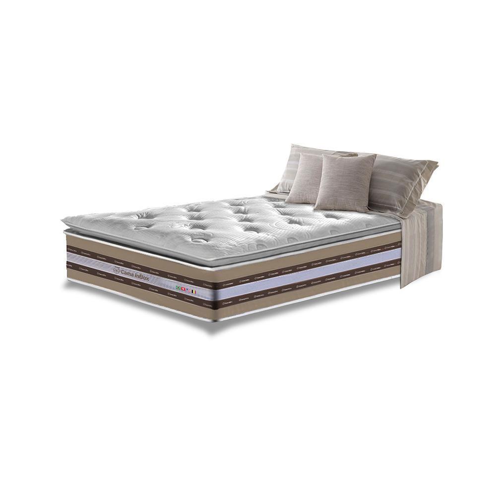 Colchão Solteiro De Molas Ensacadas D33 Com Pillow Top Cama Inbox Select 88x188x32 Bege - 1