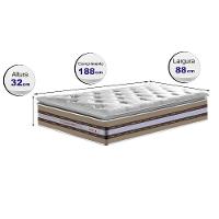 Colchão Solteiro De Molas Ensacadas D33 Com Pillow Top Cama Inbox Select 88x188x32 Bege - 9