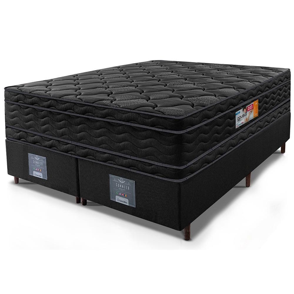 Cama Box King Colchão Ortopédico Black + Box 193x203x71 Double Face Espuma D33 Preto - 3