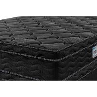 Cama Box King Colchão Ortopédico Black + Box 193x203x71 Double Face Espuma D33 Preto
