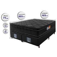 Cama Box King Colchão Ortopédico Black + Box 193x203x71 Double Face Espuma D33 Preto - 6