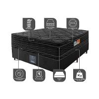 Cama Box Casal Colchão Ortopédico Black + Box 138x188x71 Double Face Espuma D33 Preto - 5