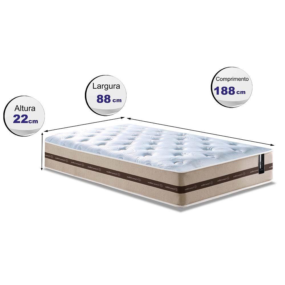 Colchão De Molas Solteiro Cama Inbox Smart Pró 88x188x22 Bege - 4