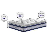 Colchão Solteiro De Molas Ensacadas D33 Com Pillow Top Cama Inbox Select 88x188x32 Azul - 5
