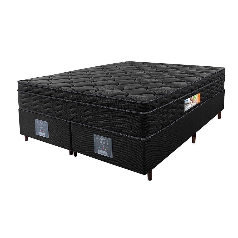 Cama Box King Colchão Ortopédico Black + Box 193x203x67 One Face Espuma D33 Preto - 3