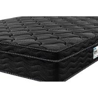 Cama Box King Colchão Ortopédico Black + Box 193x203x67 One Face Espuma D33 Preto