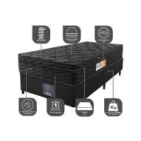 Cama Box Solteiro Colchão Ortopédico Black + Box 88x188x67 One Face Espuma D33 Preto - 11