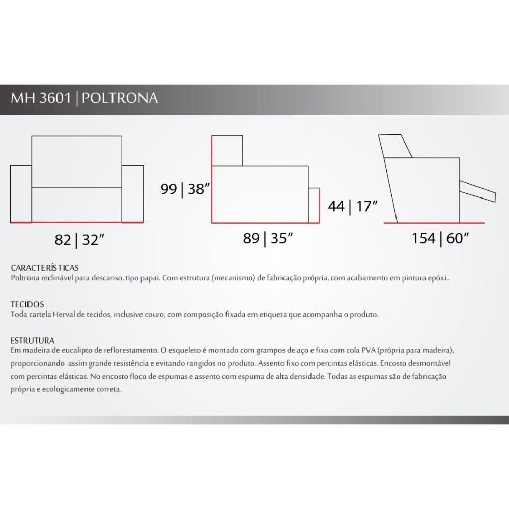 Poltrona Casal Reclinável MH3601 Idea Two Way Animale Cinza Escuro - Herval - 2