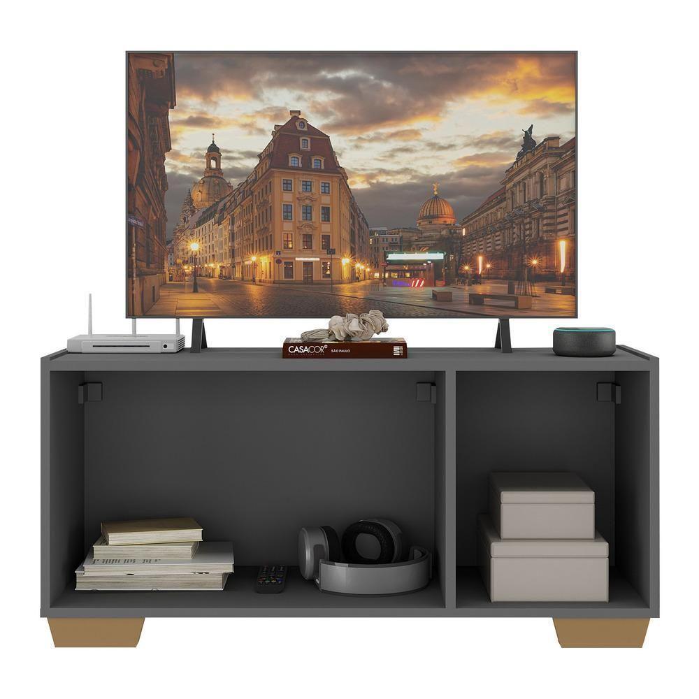 Rack Para Tv Até 32 Polegadas Com 3 Portas Multimóveis Mp1068 Grafite/natural Grafite/natural - 4