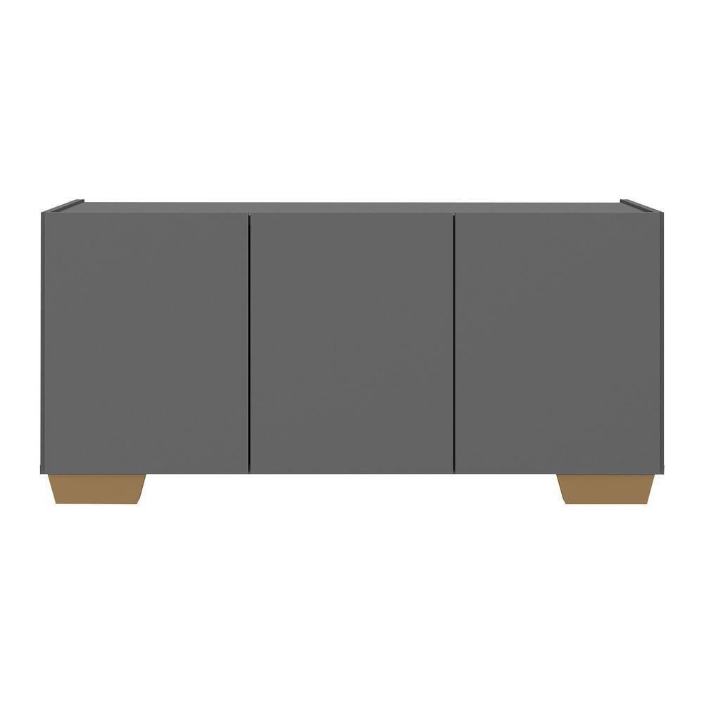 Rack Para Tv Até 32 Polegadas Com 3 Portas Multimóveis Mp1068 Grafite/natural Grafite/natural - 5