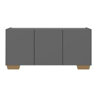 Rack Para Tv Até 32 Polegadas Com 3 Portas Multimóveis Mp1068 Grafite/natural Grafite/natural - 5