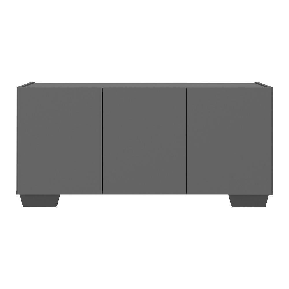 Rack Para Tv Até 32 Polegadas Com 3 Portas Multimóveis Mp1068 Grafite/preto Grafite/preto - 3