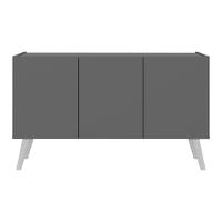 Rack Retrô Para Tv Até 32 Polegadas Com 3 Portas Multimóveis Mp1067 Grafite/branco Grafite/branco - 5