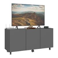 Rack Para Tv Até 32 Polegadas Com 3 Portas E Rodízios Multimóveis Mp1065 Grafite Grafite - 1