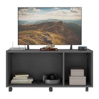 Rack Para Tv Até 32 Polegadas Com 3 Portas E Rodízios Multimóveis Mp1065 Grafite Grafite - 3