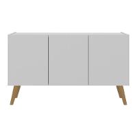 Rack Retrô Para Tv Até 32 Polegadas Com 3 Portas Multimóveis Mp1067 Branco/natural Branco/natural - 5