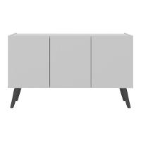 Rack Retrô Para Tv Até 32 Polegadas Com 3 Portas Multimóveis Mp1067 Branco/preto Branco/preto - 5