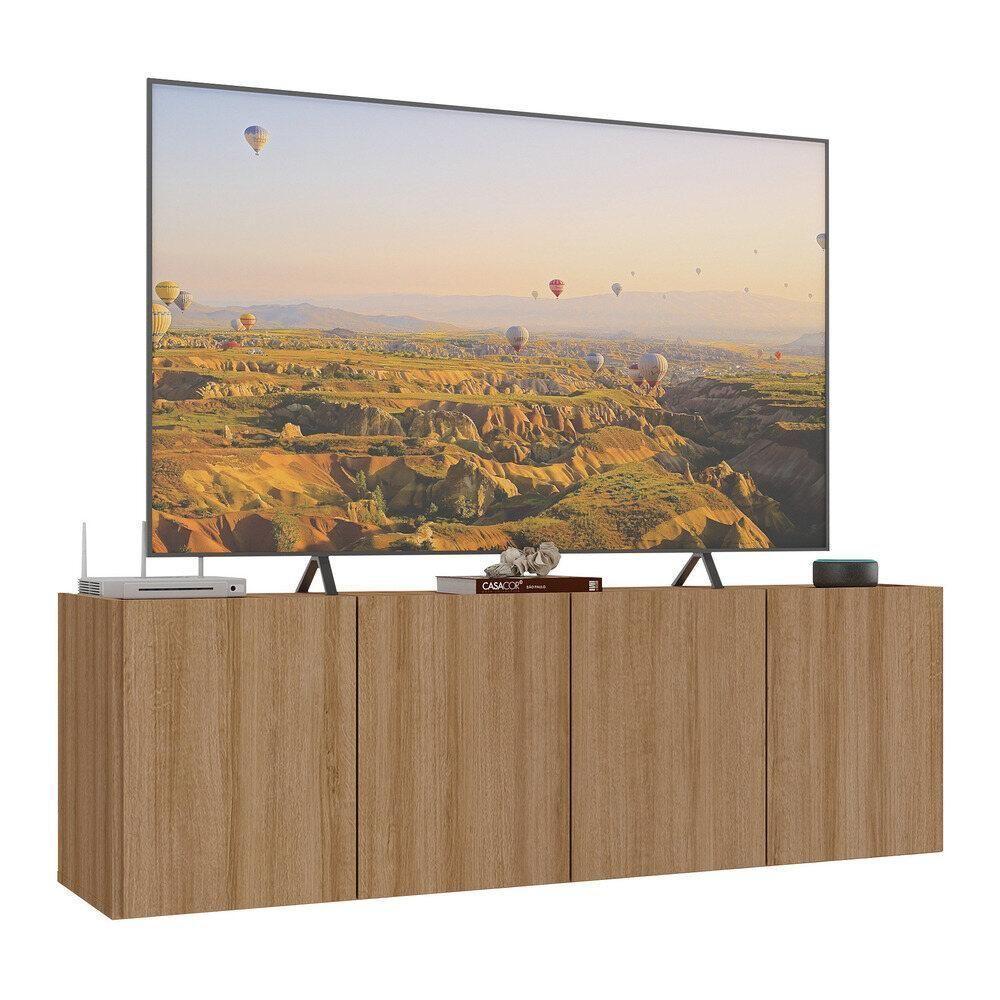 Rack Para Tv Até 50 Polegadas Com 4 Portas Suspenso Multimóveis Mp1070 Rustic Rustic - 1