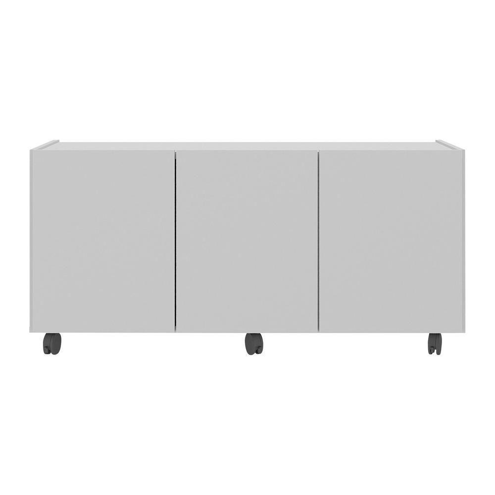 Rack Para Tv Até 32 Polegadas Com 3 Portas E Rodízios Multimóveis Mp1065 Branco Branco - 5