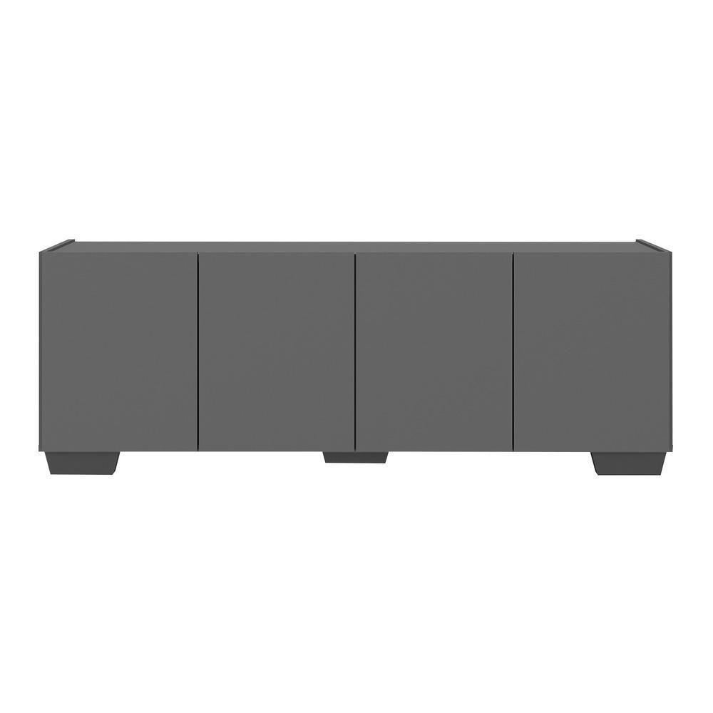 Rack Para Tv Até 50 Polegadas Com 4 Portas Multimóveis Mp1072 Grafite/preto Grafite/preto - 5