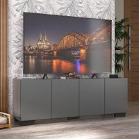 Rack Para Tv Até 50 Polegadas Com 4 Portas Multimóveis Mp1072 Grafite/preto Grafite/preto - 2