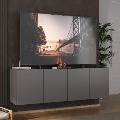 Rack Para Tv Até 50 Polegadas Com 4 Portas Suspenso Multimóveis Mp1070 Grafite Grafite