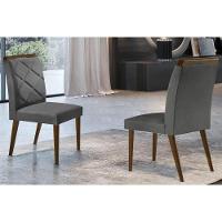 Kit 2 Cadeiras Sala Jantar Melissa Madeira  2 Un Capuccino/Grafite - Rufato - 1