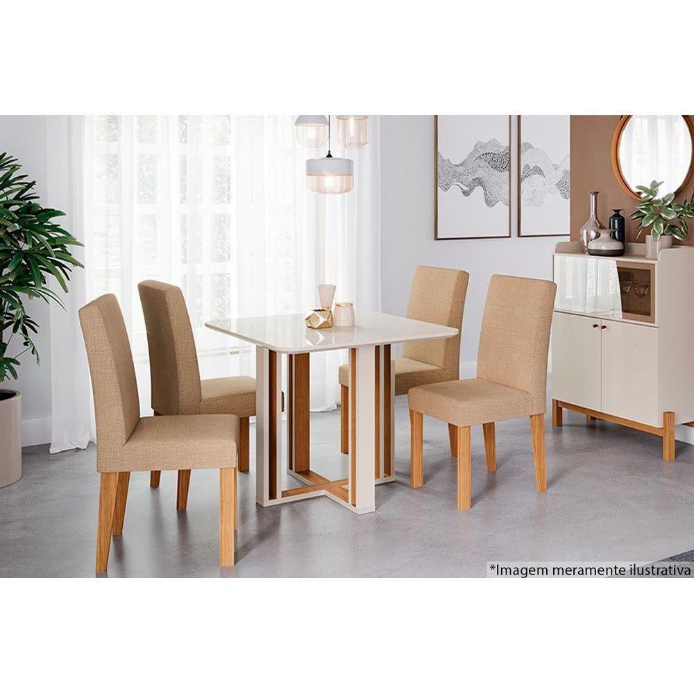 Kit 2 Cadeiras Sala Jantar Maia  2 Un Nature/Suede Gengibre - Cimol - 2