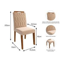 Kit 2 Cadeiras Sala Jantar Paola  2 Un Nature/Suede Nude - Cimol
