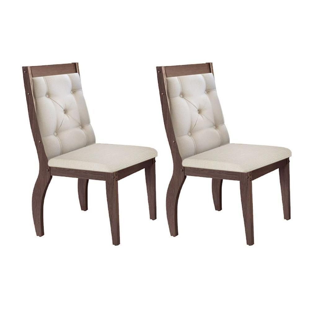 Kit 2 Cadeiras Sala Jantar Ágata  2 Un Capuccino/Veludo Creme - Rufato - 1