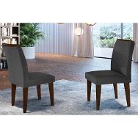 Kit 2 Cadeiras Sala Jantar Lunara Madeira  2 Un Capuccino/Grafite - Rufato - 1