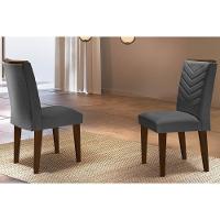 Kit 2 Cadeiras Sala Jantar Londrina Madeira 2 Un Capuccino-grafite - Rufato - 1