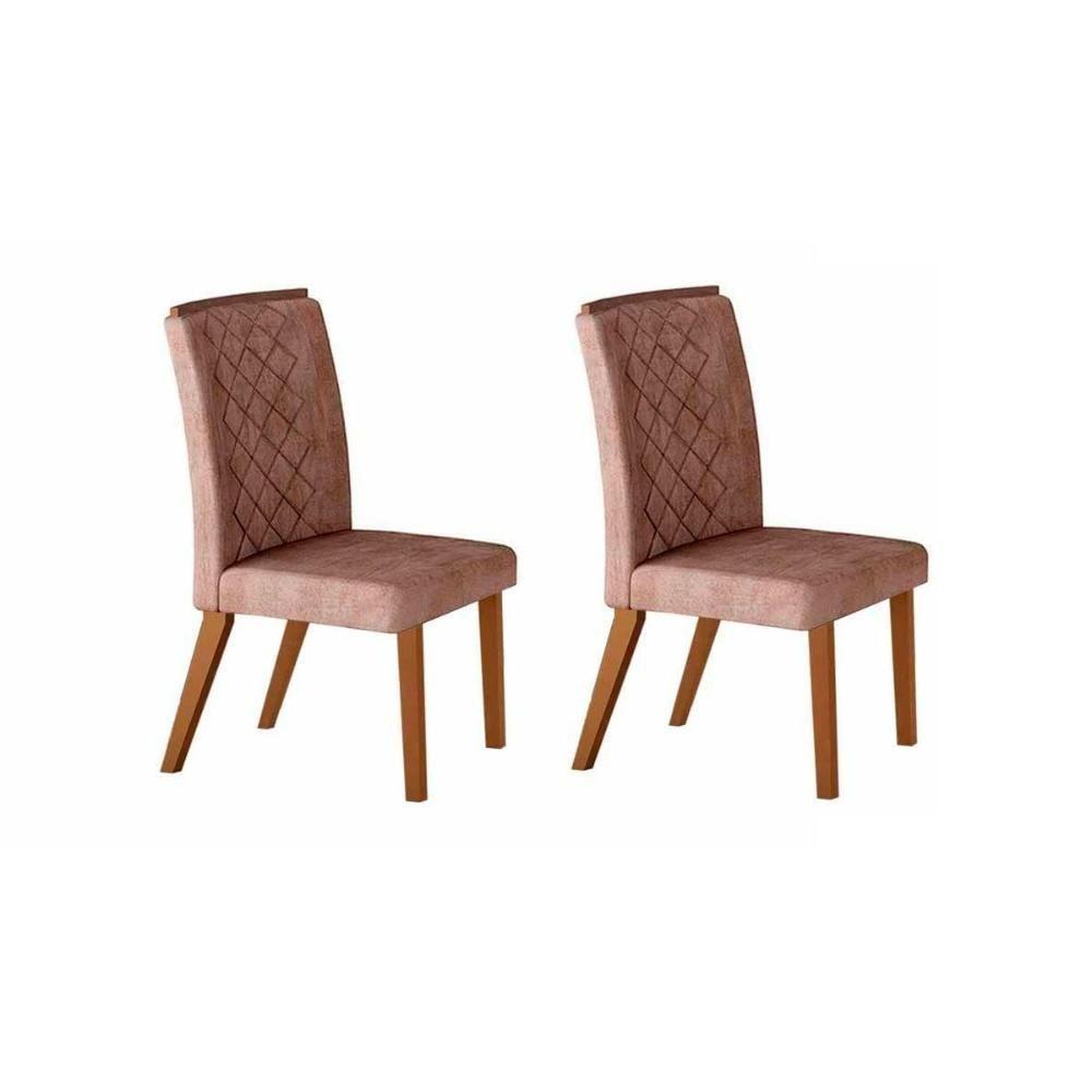 Kit 2 Cadeiras Sala Jantar Jade Madeira  2 Un Capuccino/Animale Chocolate - Rufato - 1