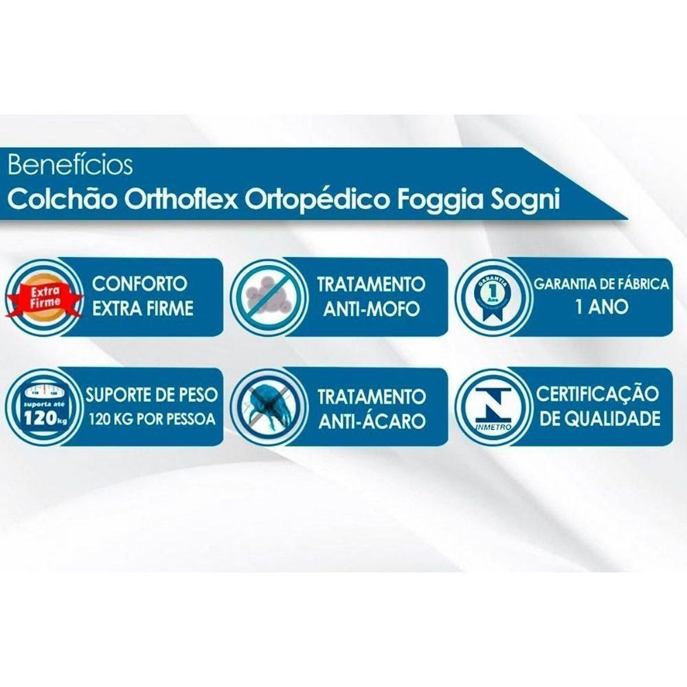 Colchão Solteiro Ortopédico Wood Foggia Sogni Unic Face Euro Pillow (78x188x26) - Orthoflex - 6