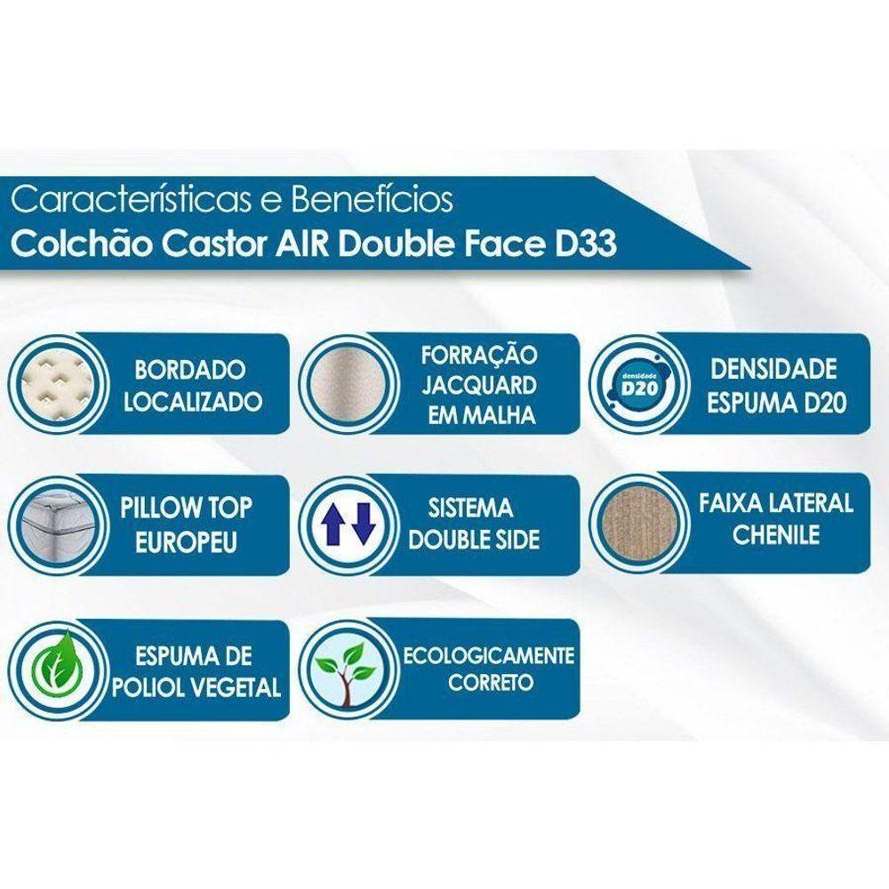 Colchão King Espuma D33  Black White Euro Pillow  Double Face (193x203x25) - Castor - 4