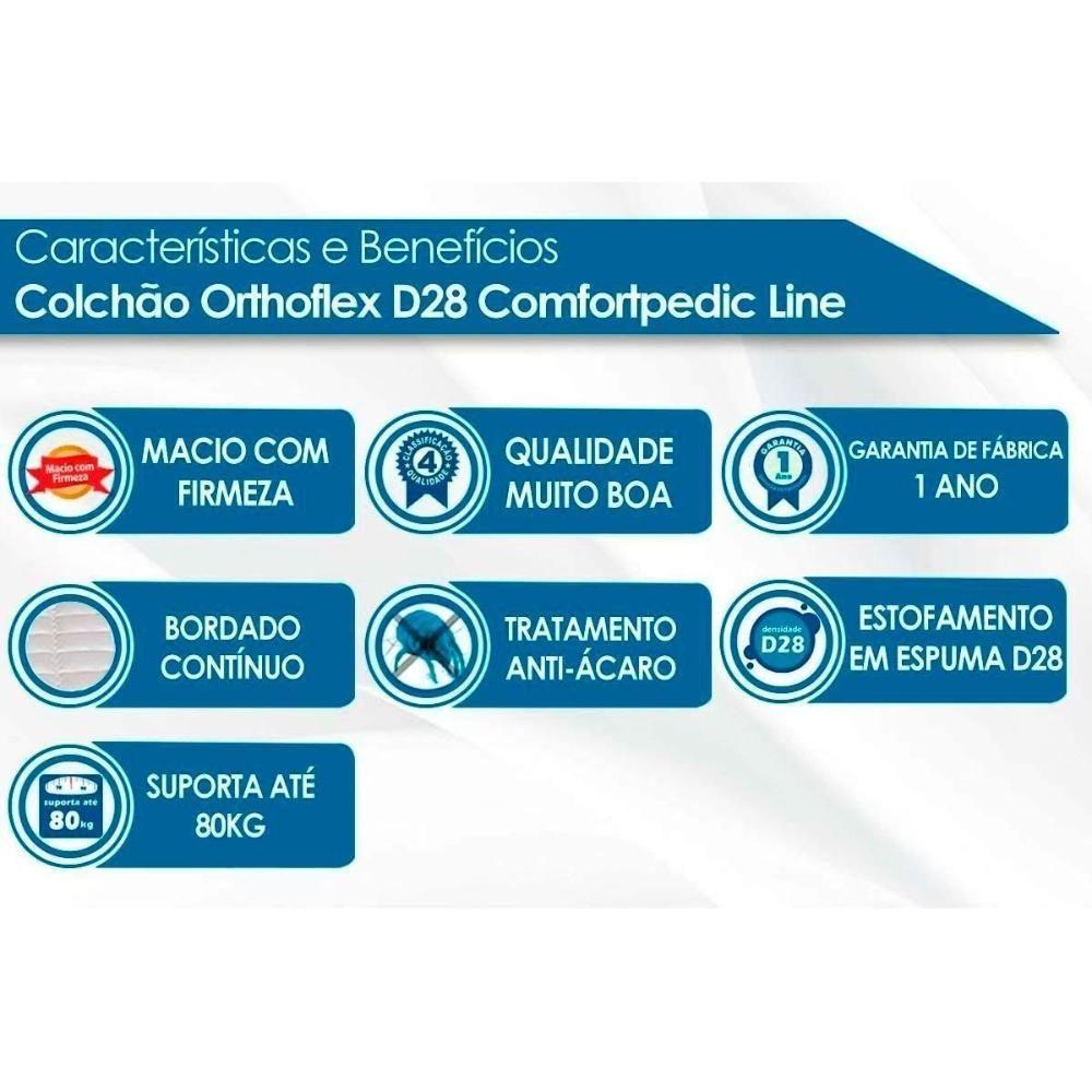 Colchão Solteiro Espuma D33  ComfortPedic (88x188x20) - Orthoflex - 5
