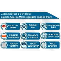 Cama Box King: Colchão Molas Anjos Superlastic King Best + Base Courano Brown(193x203) - 5