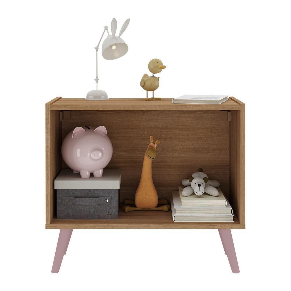 Mesa De Cabeceira Retrô 2 Portas Multimóveis Mp4133 Rustic/rosa Rustic/rosa - 5