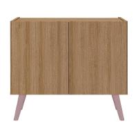 Mesa De Cabeceira Retrô 2 Portas Multimóveis Mp4133 Rustic/rosa Rustic/rosa - 3