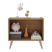 Mesa De Cabeceira Retrô 2 Portas Multimóveis Mp4133 Rustic/rosa Rustic/rosa - 5
