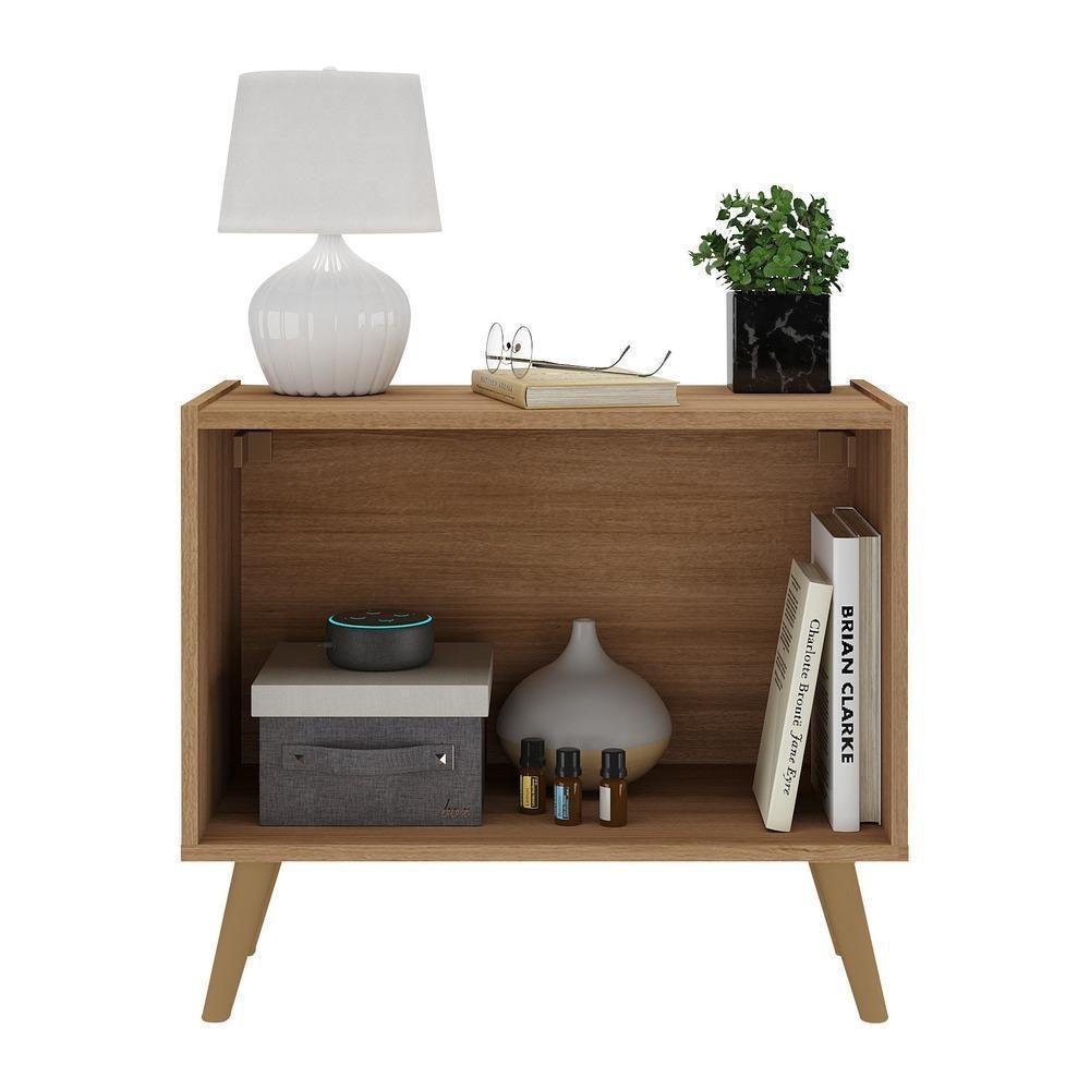 Mesa De Cabeceira Retrô 2 Portas Multimóveis Mp4133 Rustic/natural Rustic/natural - 4
