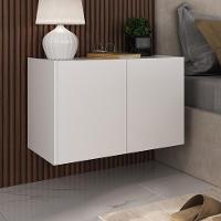 Mesa De Cabeceira Suspensa 2 Portas Multimóveis Mp4132 Branca Branco - 2