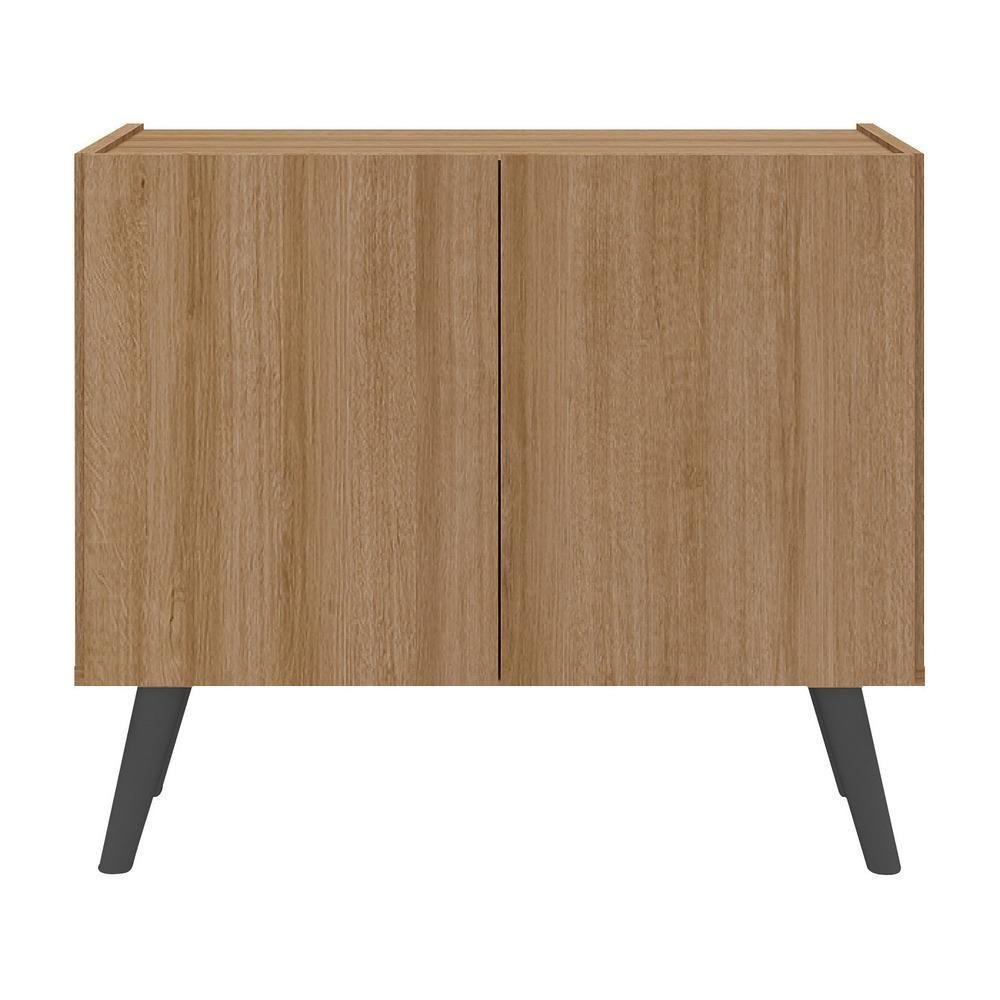 Mesa De Cabeceira Retrô 2 Portas Multimóveis Mp4133 Rustic/preta Rustic/preto - 4